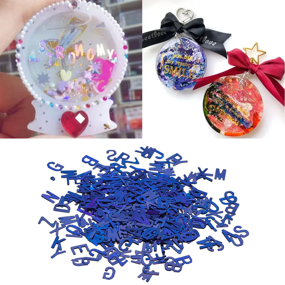 10g Englisch Alphabet Pailletten Glitter Epoxidharz Füllungen Brief Pailletten Glitzer Harz Form Silikon Schmuck machen Ergebnisse