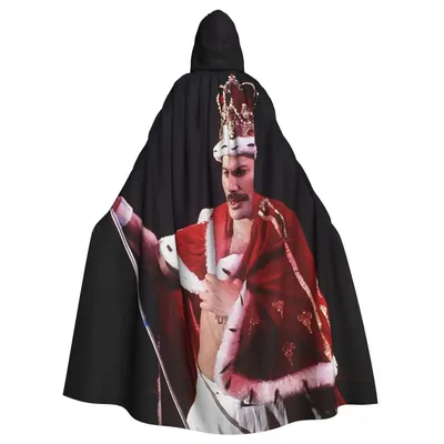 Freddie Mercury Langer Kapuzenumhang Hexe Mittelalter Kostüm Cosplay Umhang HalloweenVampir Image
