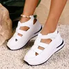 Neue Niedrige Sandalen Frau Leder Schuhe Sommer Clogs Keil Atmungsaktive Anzug Weibliche Beige Große