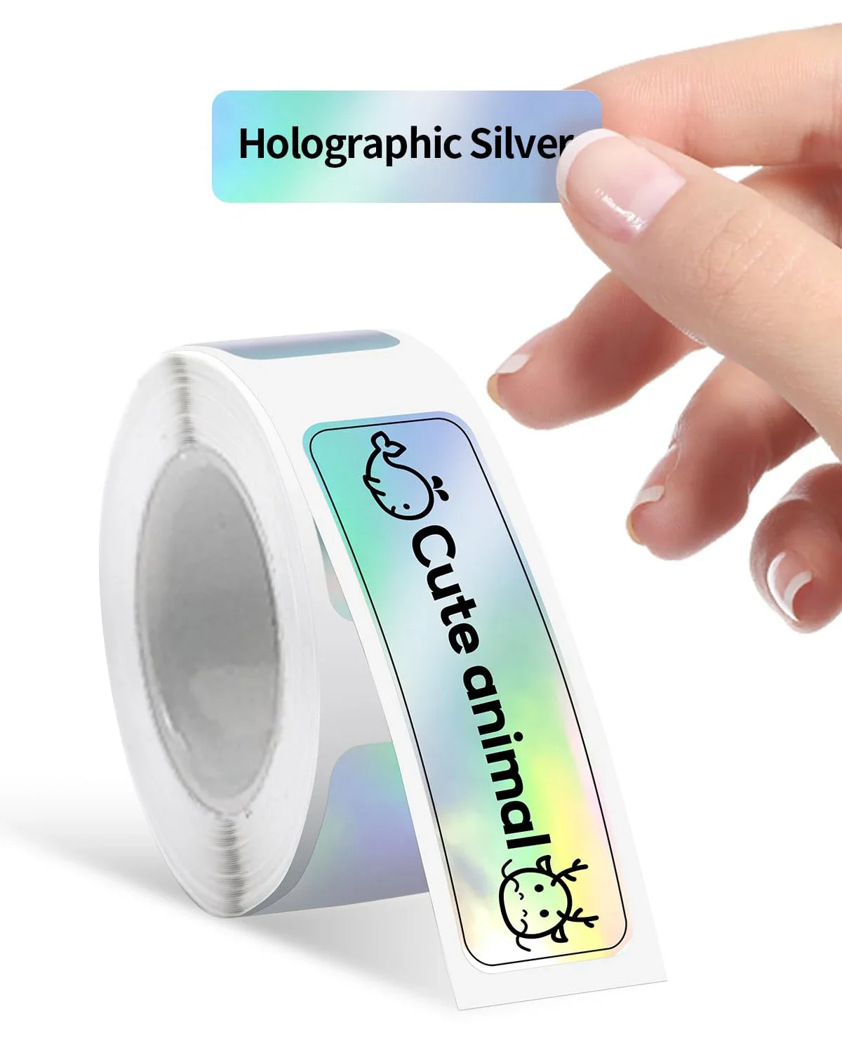 Etikettendrucker-Klebeband, 12 x 40 mm (0,47 x 1,57 Zoll), selbstklebendes Thermo-Klebeetikettenpapier, kompatibel mit D30 Etikettenband, holografischem Splitter Image