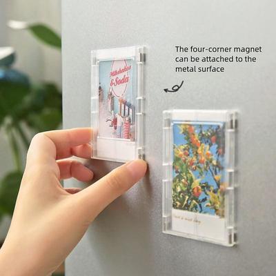 6pcs Mini Magnetic Photo Frames for Fridge, DIY Magnet Picture Frame Set, Fun Refrigerator Stickers, Graduation, Valentine's Day, Birthday Gift
