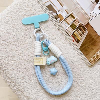 New fashionable mobile phone short rope white cloud star hanging decoration mobile phone hanging rope keychain camera hanging chain pendant mobile phone short rope