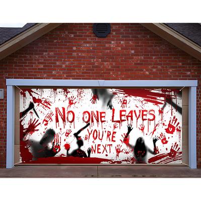 Bloody Halloween Banner- Long Halloween Outdoor Decoration Banner Bloody Hand Background Party Decoration Supplies for Wall Office Fence Yard Garage Backdrop Halloween Decorations