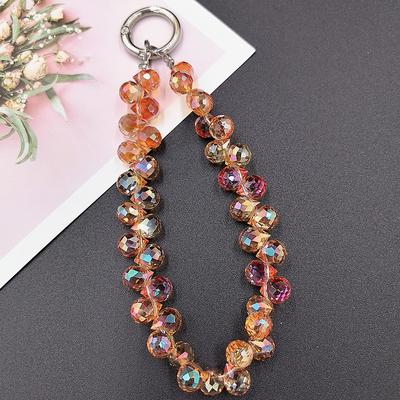 New mobile phone lanyard short water droplet crystal lanyard handmade bead wrist chain watch out for lost accessories