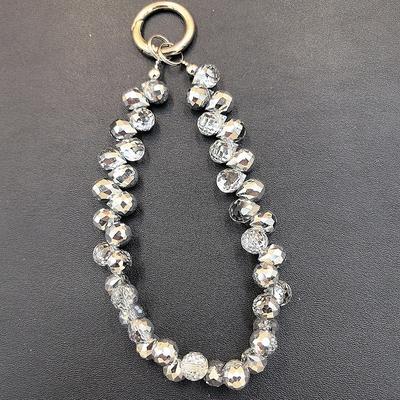 New mobile phone lanyard short water droplet crystal lanyard handmade bead wrist chain watch out for lost accessories
