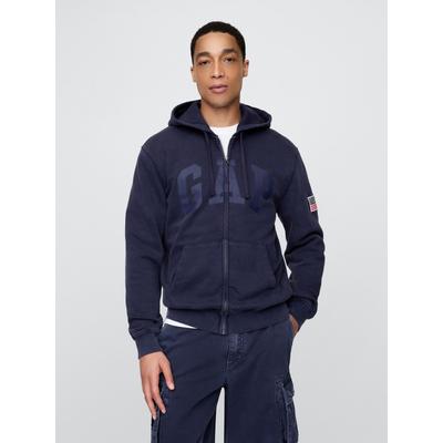 Gap Dark Blue VintageSoft Logo Zip Hoodie