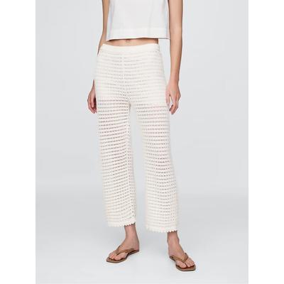 Gap White 100% Cotton Crochet Cropped Trousers