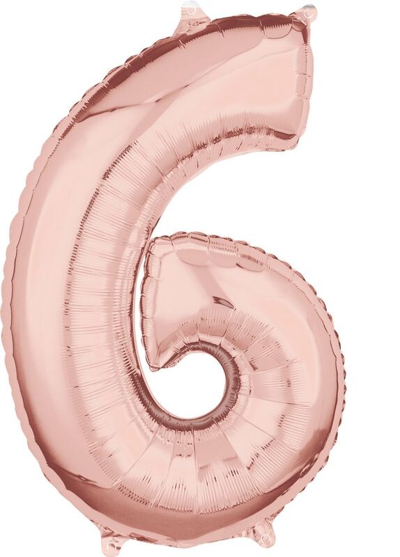 XL Folienballon roségold Zahl 6 Image