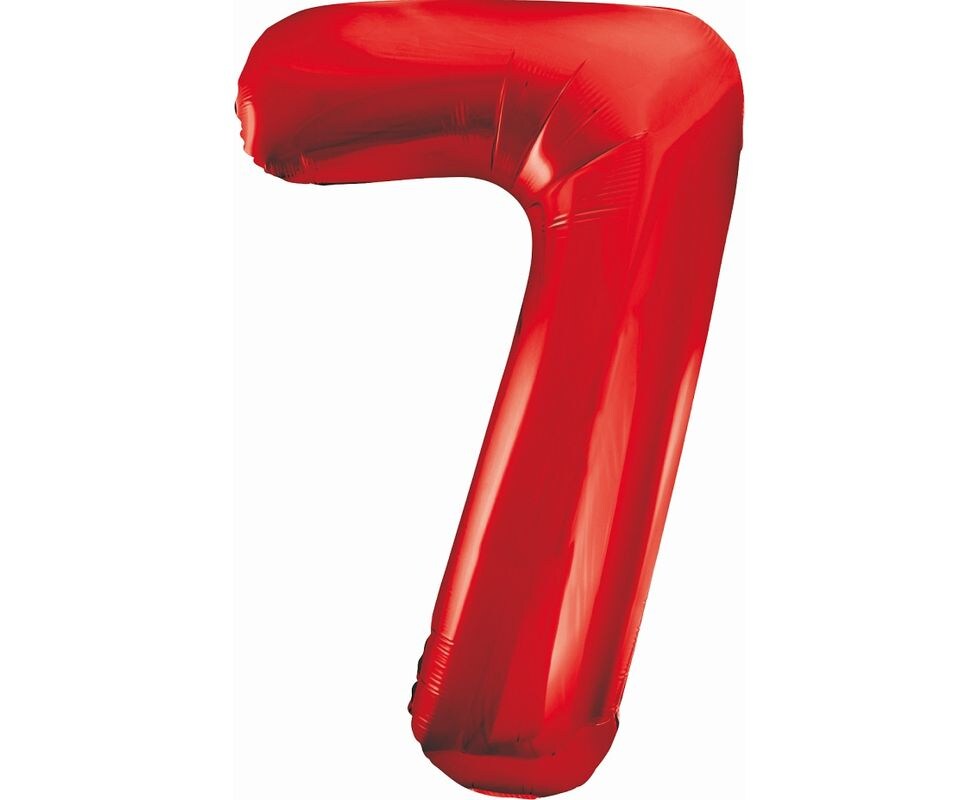 XL Folienballon Zahl 7 rot 85 cm Image