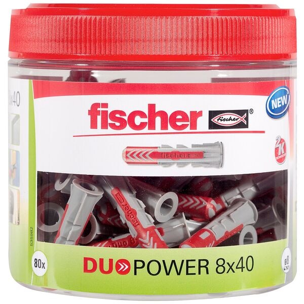 fischer Universaldübel-Sortiment »DuoPower 8x40 Dose 2K« 80 Stück grau Image