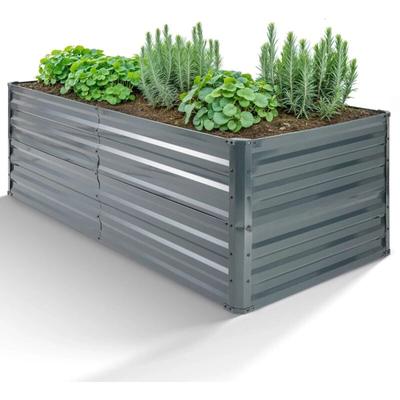 Metall Hochbeet 180 x 90 x 79 cm Gartenbeet Pflanzbeet rostfrei Gemüsebeet - Arebos Image