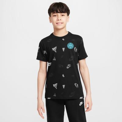 Inter Milan Nike Crest AOP T-Shirt – Schwarz – Kinder Image