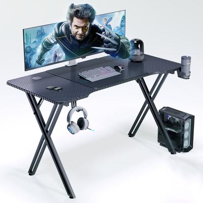 TEMU Desk With Support 60cm Width Gamer Desk With Drink Holder & Headphone Hook Pc Computer Desk Capacity Up To 100kg Gaming Table For Office (models A)