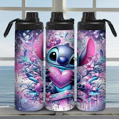 TEMU [authorized] [valentine's Day Special] [easter] 1pc, 20oz Valentine's Day Easter Stitch Portable Travel Cup, Stainless Steel Insulated Water Bottle, Holiday Gifts Suitable For Men And Women Image