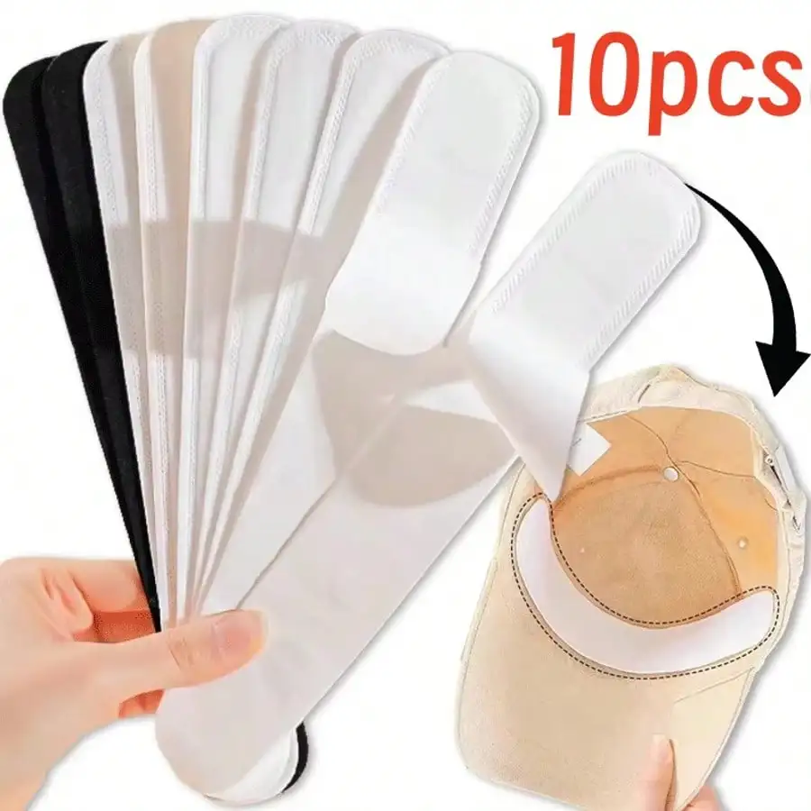 10/40 stücke Hut Schweiß Absorber Aufkleber Sommer Kappe Liner Bands Schweißband Visier Hüte Weißes Band Hut Größe Reduzierer Liner pad Image