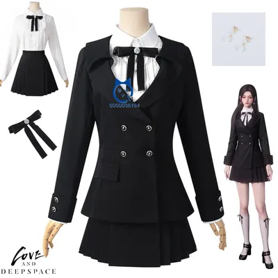 Spiel Love and Deepspace Cosplay Mode Anime Schwarzer Anzug Rock Set Uniform für Frauen Halloween Image