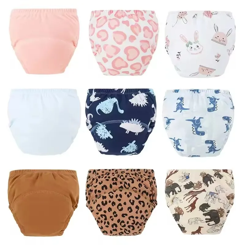 Baby-Windel-Trainingshose für Mädchen und Jungen, waschbare Windeln, Säuglings-Stoffwindeln, wiederverwendbare Kinderunterwäsche, Kleinkind-Shorts Image