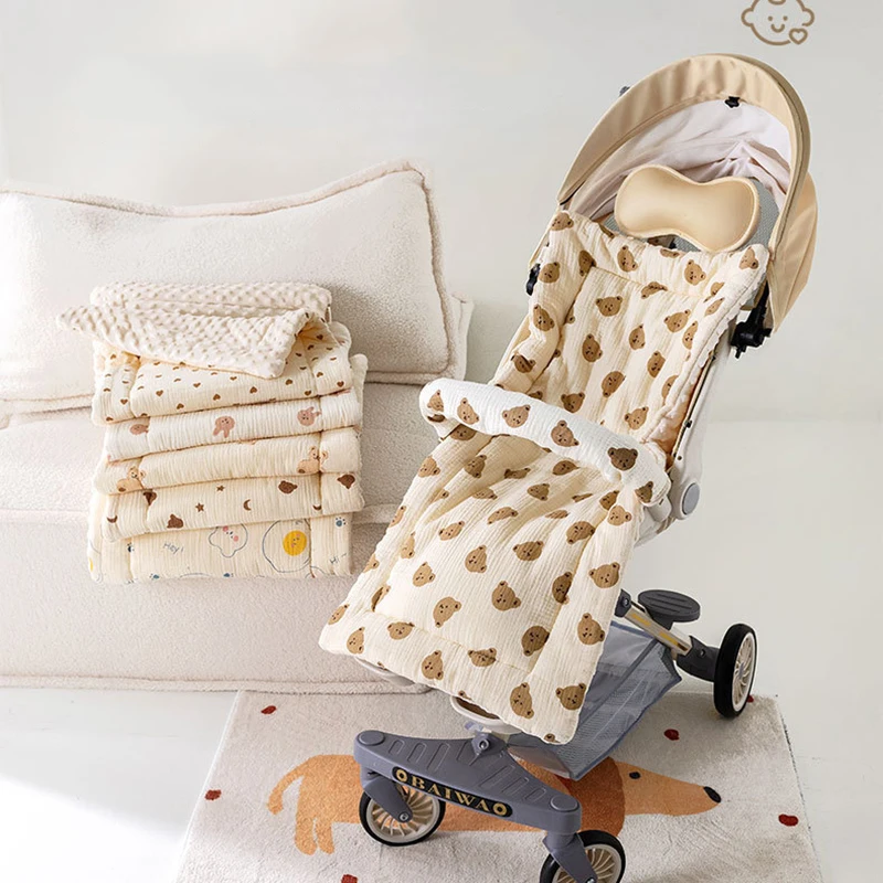 Weiche und bequeme Baby Kinderwagen Matte Cartoon Bär Baumwolle Kinderwagen Kissen Kinder Kleinkind Kinderwagen Kissen Image