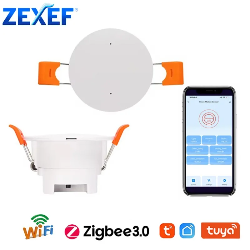 Smart Life Zigbee Menschliche Anwesenheit Detektor Tuya Wifi MmWave Radar Pir Bewegung Sensor Mit Helligkeit Erkennung Für Smart Home Image