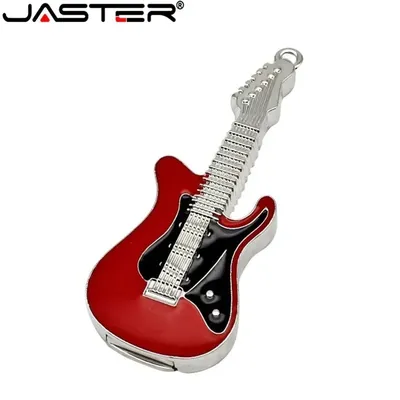 JASTER Metall Gitarre USB-Flash-Laufwerk Musical Gitarre Modell Pen Drive Memory Stick Pendrive 4GB Image