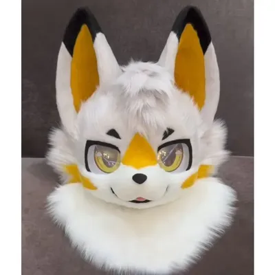 Braun Weiß Fursuit Husky Fuchs Maskottchen (Kopf) Halloween Party Pelz Cosplay Image