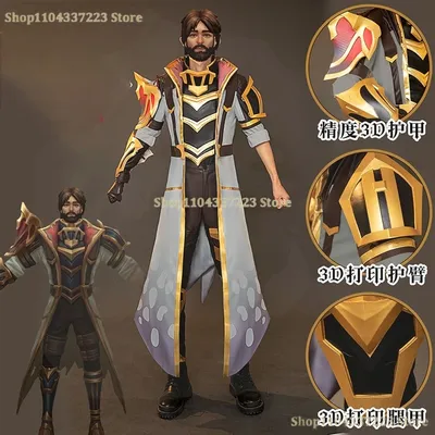 JAYCE Cosplay Outfit Kostüm Perücke SKin Jayce Halloween Anime Lol ARCANE SURVIVOR Party Kleidung Halloween Herren Mantel Uniformen Hosen Image