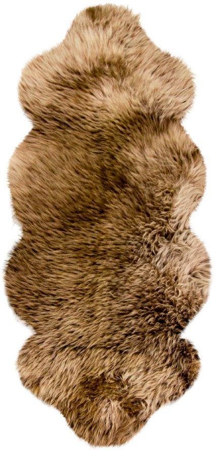 Fellteppich HEITMANN FELLE "Lammfell KK 1,5 - Premium Qualität" Gr. 41, braun (braun mit hellbraunen spitzen), B:68 H:70 L:140, Lammfell, Teppiche, echtes Austral. Lammfell, besonders weich, auch ideal als Bettvorleger Image