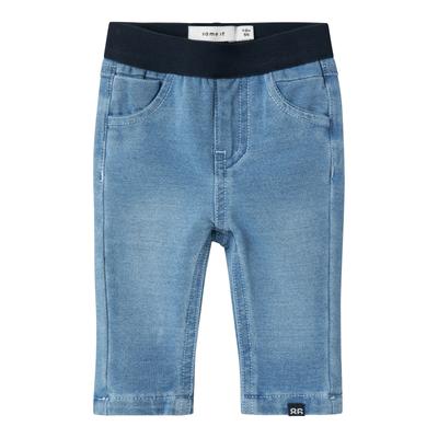 Slim-fit-Jeans NAME IT "NBMSILAS SLIM SWE JEANS 7025-TR NOOS", Jungen, Gr. 74, N-Gr, blau (light blau denimdetail:light), Denim/Jeans, Obermaterial: 79% Baumwolle, 16% Polyester, 5% Elasthan, Abriebeffekte, modisch, slim fit knöchellang, Jeans Image