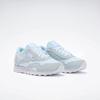 Sneaker REEBOK CLASSIC "CL NYLON", Gr. 35, glassblau, weiß, Leder, Textil, Synthetik, sportlich, Schuhe