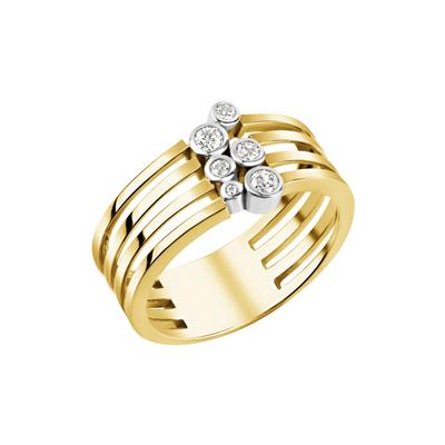 Fingerring VIVANCE "925/- Sterling Silber vergoldet bicolor" Gr. 58, bunt (mehrfarbig, weiß), Fingerringe, Damen, 058 (18,5), Silber 925 (Sterlingsilber) Image