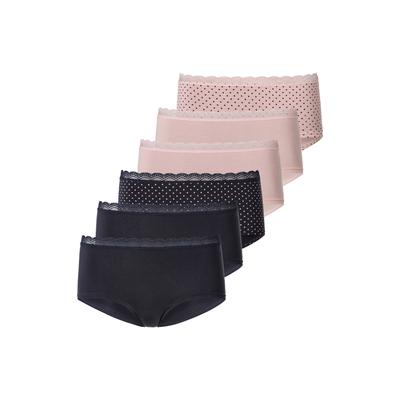 Hipster VIVANCE, Damen, Gr. 44/46, blau (blau, rose), Single Jersey, Obermaterial: 95% Baumwolle, 5% Elasthan, Unterhosen, angenehm elastische-qualität Image