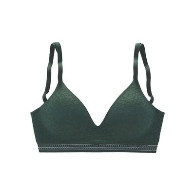 Bralette-BH LASCANA "Freya", Damen, Gr. 70, Cup A, grün (tannengrün), Spitze, Obermaterial: 36% Polyamid, 29% Polyester, 27% Baumwolle, 8% Elasthan, modisch, BHs, ohne Bügel mit eingearbeitetem Push-up Kissen, Dessous Image