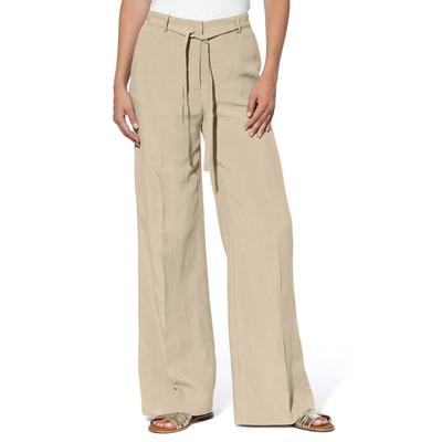 Webhose HEINE, Damen, Gr. 48, Normalgrößen, beige (sand), 70% Lyocell, 30% Leinen, unifarben, Hosen Image