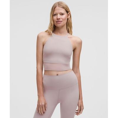 Nulu High-Neck Mesh-Hem Tank Top