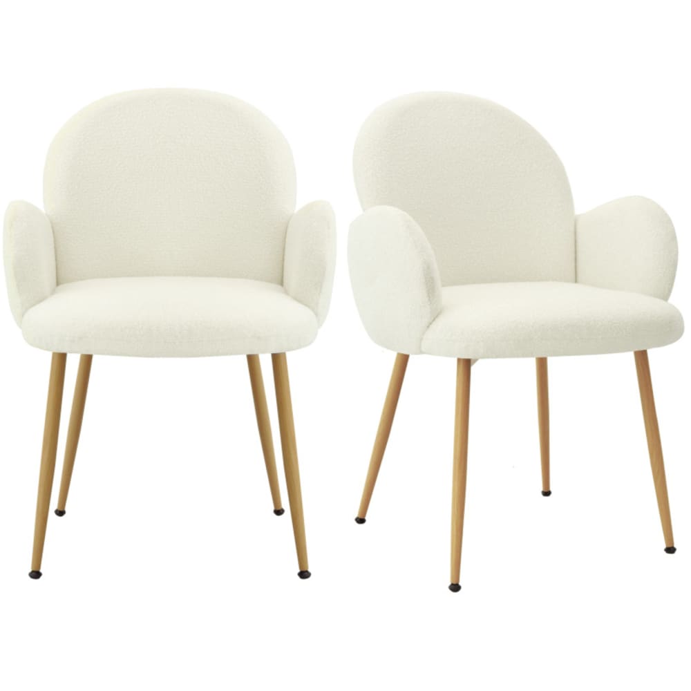 Set di 2 sedie Cozy ecrù e effeto legno