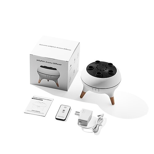 3D dynamische Quallenwolke Pilz Tanzspray Aromatherapie-Maschine Desktop Flamme Luftbefeuchter Haushalt dichter Nebel buntes Licht Fernbedienung ausgestattet mit fünf Motoren zum Verschenken Family Image