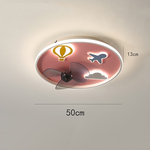 Deckenventilator mit Lichtern, 19,5 Zoll, dimmbare LED, 3 Farben, 6 Geschwindigkeiten, Timing, umkehrbare Flügel mit Fernbedienung, Ventilator-Kronleuchter für den Haushalt, flacher, bündig montierter Image