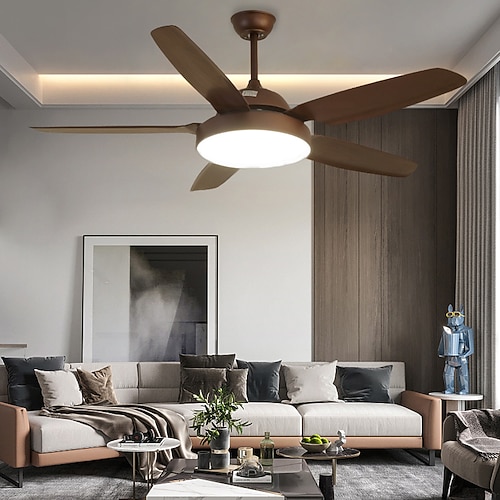 Deckenventilator mit Lichtern, 42 Zoll, dimmbare LED, 3 Farben, 6 Geschwindigkeiten, Timing, umkehrbare Flügel mit Fernbedienung, Ventilator-Kronleuchter für den Haushalt, flacher, bündig montierter Image