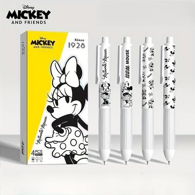 TEMU 4pcs/set And Retractable Round Ballpoint Pen, Sponge Design For Hand Pressure , Black Ink Mouse Themed Pen, Designed As Cute Pen, Very Suitable For Party Gifts, Office Supplies And School Award Image