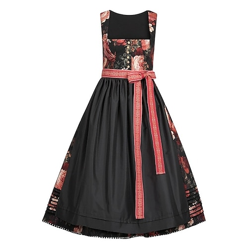 Karneval Oktoberfestbier Kleid Dirndl Trachtenkleider Dienstmädchen Bayerisch Deutsch Wiesn Damen Karneval Bier Festival Stoff im traditionellen Stil Kleid Schürze Image