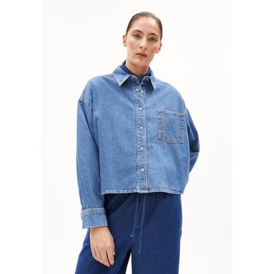 NALAANI - Frauen Oversized Fit Bluse - blau (Größe: L) Image
