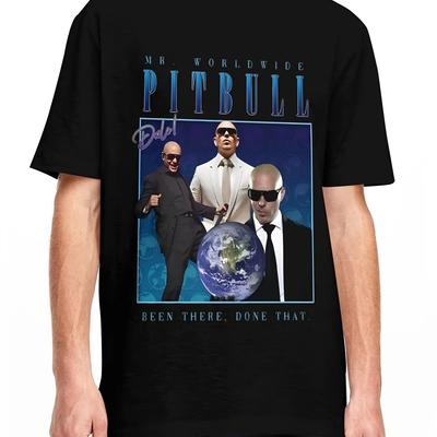 "TEMU Men's Graphic T-shirt - Black Cotton Short Sleeve Crewneck Tee With " " Slogan & Design - Hip Hop Casual Streetwear For All , Casual Attire, Print, Quality Stitching, Printed Shirt, Music Fans" Image