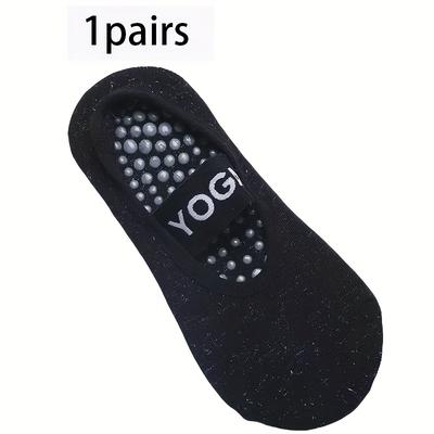 TEMU 1/3 Pair Of Women's Professional Non-slip Yoga Socks, Thickened Soles For Shock Absorption, Comfortable Socks For Pilates, Aerial Yoga, Dance Practice Image