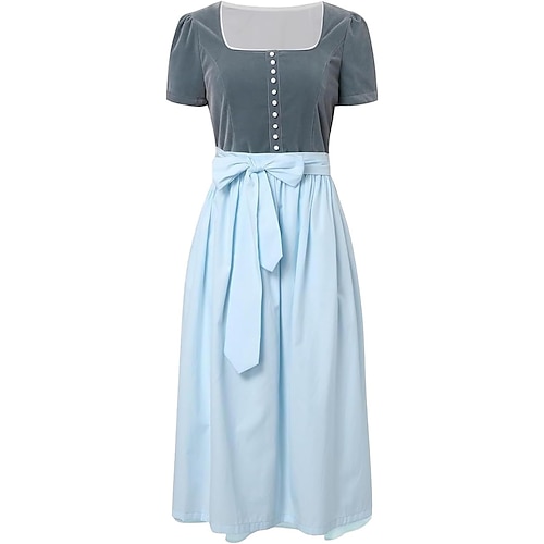 Karneval Oktoberfestbier Kleid Dirndl Trachtenkleider Oktoberfest / Bier Bayerisch Wiesn Wiesn Damen Stoff im traditionellen Stil Kleid Image