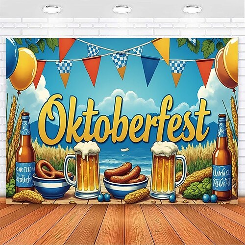 Oktoberfest Deutsche Bayerische Hängetapete Brezel Bier Wandkunst Große Tapete Wandbild Dekor Fotografischer Hintergrund Festival Image