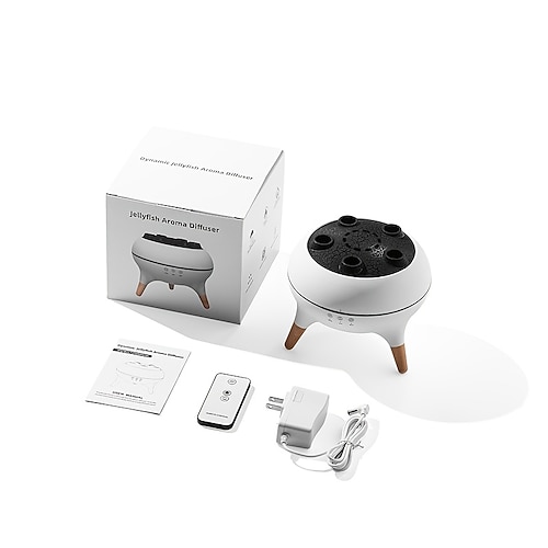 3D dynamische Quallenwolke Pilz Tanzspray Aromatherapie-Maschine Desktop Flamme Luftbefeuchter Haushalt dichter Nebel buntes Licht Fernbedienung ausgestattet mit fünf Motoren zum Verschenken Family Image