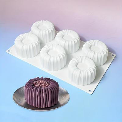 TEMU Yuhuphyllic 6- Silicone Baking For Mousse Cake - Cylindrical Design, Food-grade Dessert For Uniform Cakes, Chiffon & Puddings, &, Chocolate Molds Image
