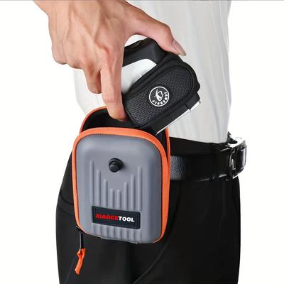 TEMU Golf Rangefinder Case With Carabiner Clip - Fit, Hard Shell Protection, Gray Pu Material Image
