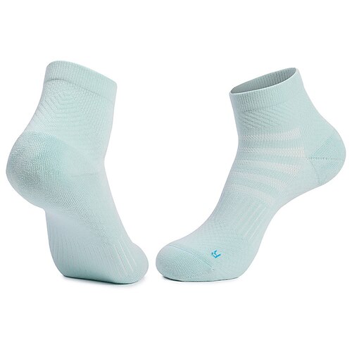 1 Paar Herren laufsocken Atmungsaktiv Schnelltrocknend Antibakteriell gepolstert Außen Viertelbesatzung Patchwork Nylon Weiß Leicht Grün Sahne für Ski / Snowboard Laufen Camping / Wandern Image