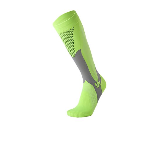 1 Paar Damen Kompressionsstrümpfe Wandersocken laufsocken Skisocken Atmungsaktiv Anti Blister Kompression Schweißableitend Außen Über der Wade Patchwork Nylon Schwarz Weiß Orange für Ski / Snowboard Image